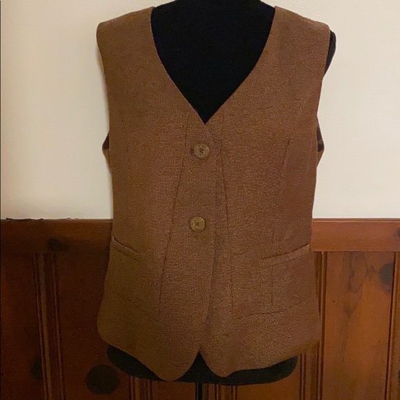 SALE Tweed vest floral lining 14 Coldwater Creek NWOT - Picture 3 of 15